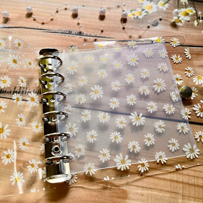 Transparent inner square loose-leaf card Floral Ring Binder for journaling