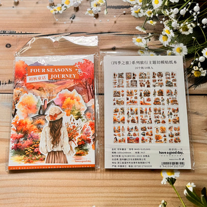 20 Sheets Four Seasons Journey Series Vintage Travel Character Landscaping PET Sticker Book