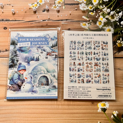 20 Sheets Four Seasons Journey Series Vintage Travel Character Landscaping PET Sticker Book