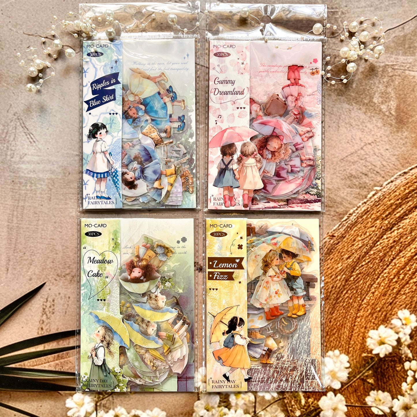 30 Pcs Rainy Season Fairy Tale Series Cartoon Character Scrapbooking Stickers