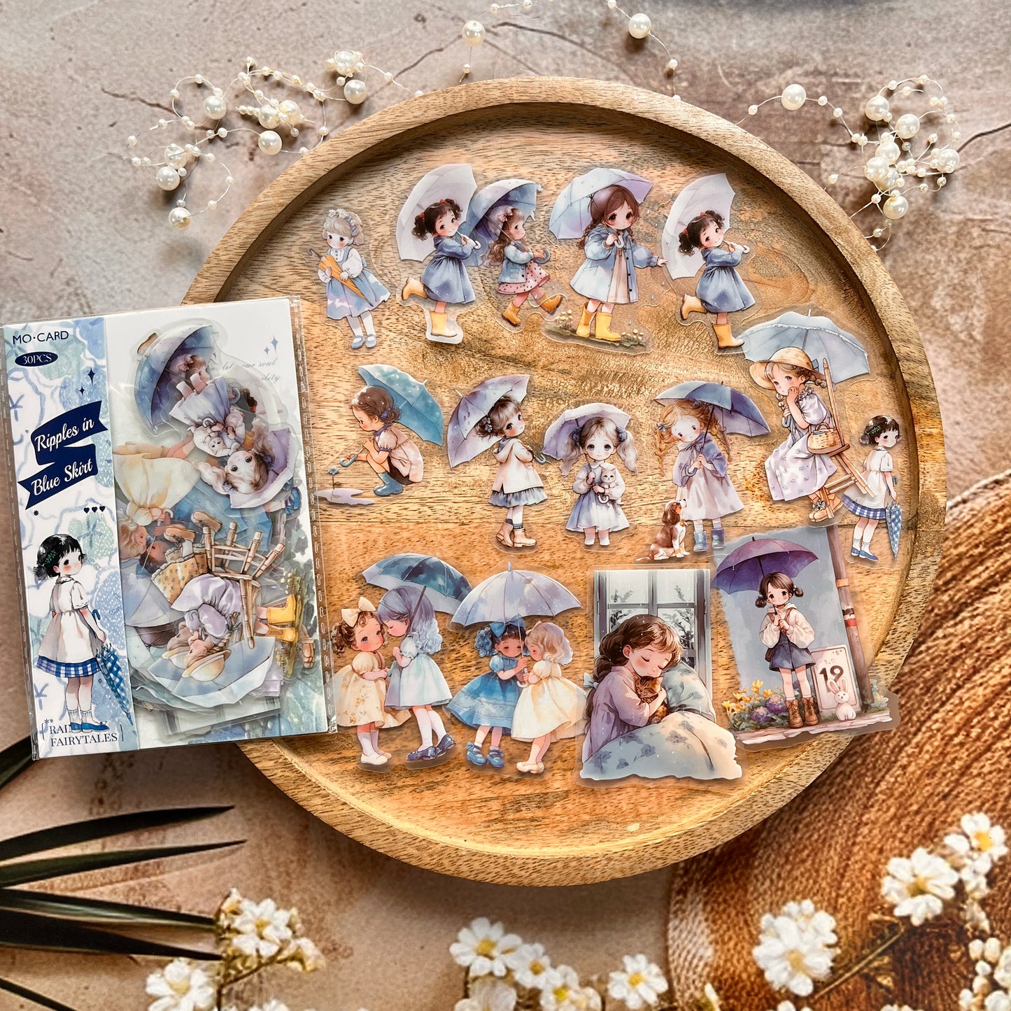 30 Pcs Rainy Season Fairy Tale Series Cartoon Character Scrapbooking Stickers