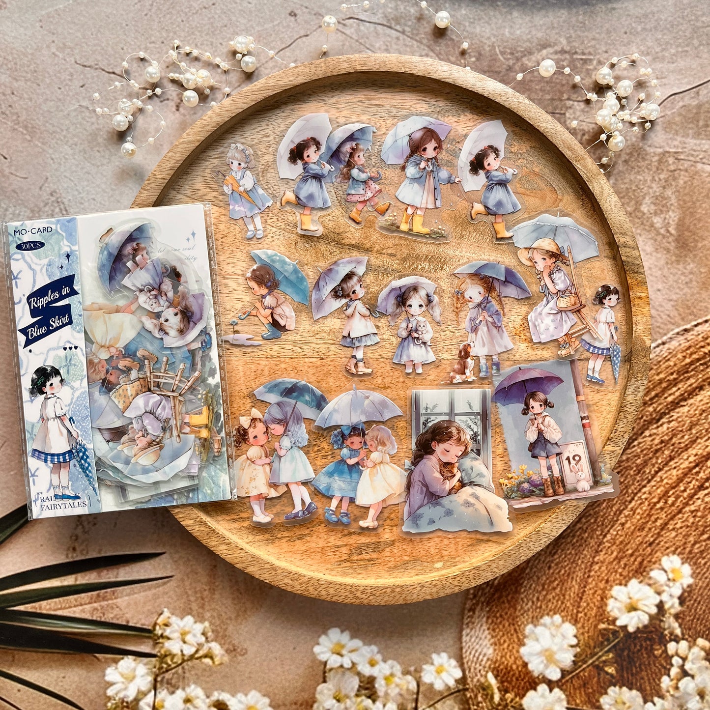 30 Pcs Rainy Season Fairy Tale Series Cartoon Character Scrapbooking Stickers