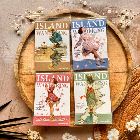 10 Pcs Island Wanderings Series Outdoor Character Fantasy Stickers