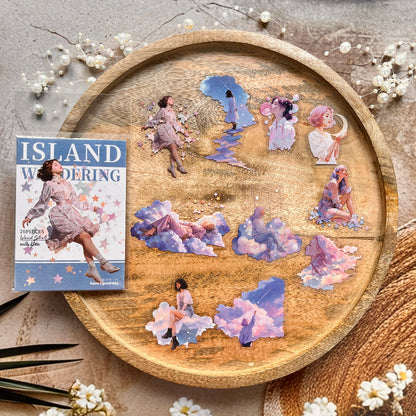 10 Pcs Island Wanderings Series Outdoor Character Fantasy Stickers