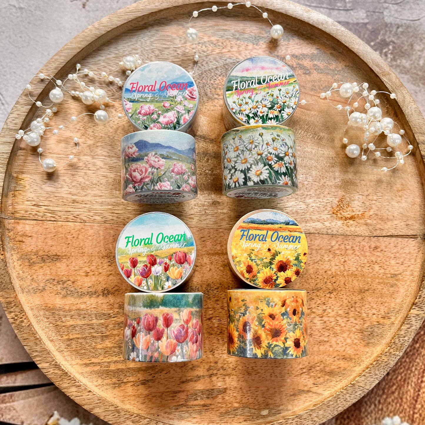 1 roll of Flower Sea Series Flower Blossom Theme Journaling Tape