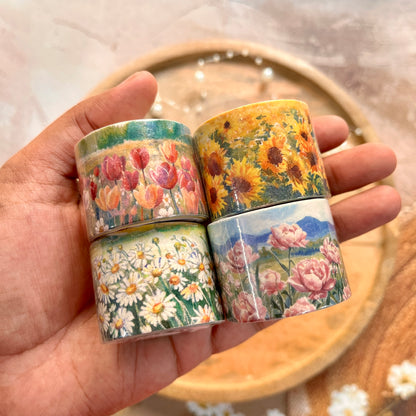 1 roll of Flower Sea Series Flower Blossom Theme Journaling Tape