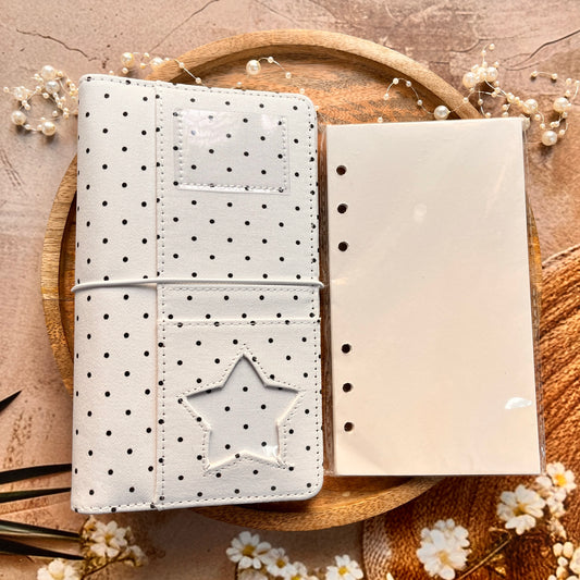 1 Korean Style Polka Dot Denim A6 Stylish Notebook