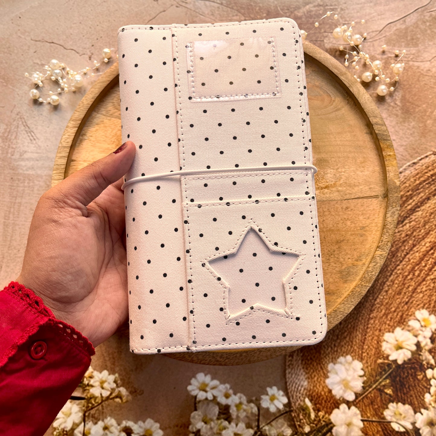 1 Korean Style Polka Dot Denim A6 Stylish Notebook