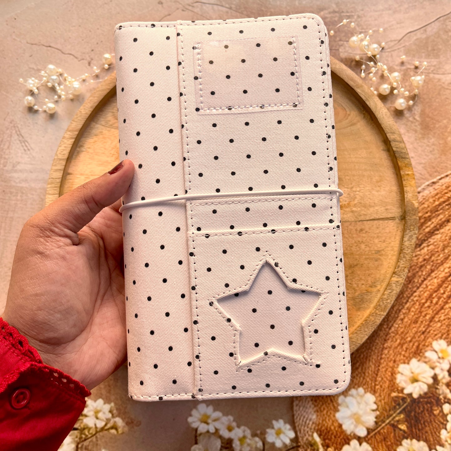 1 Korean Style Polka Dot Denim A6 Stylish Notebook