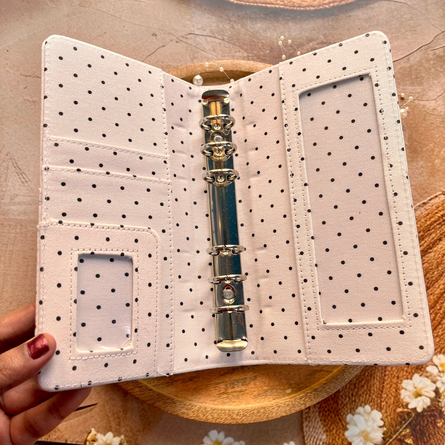 1 Korean Style Polka Dot Denim A6 Stylish Notebook