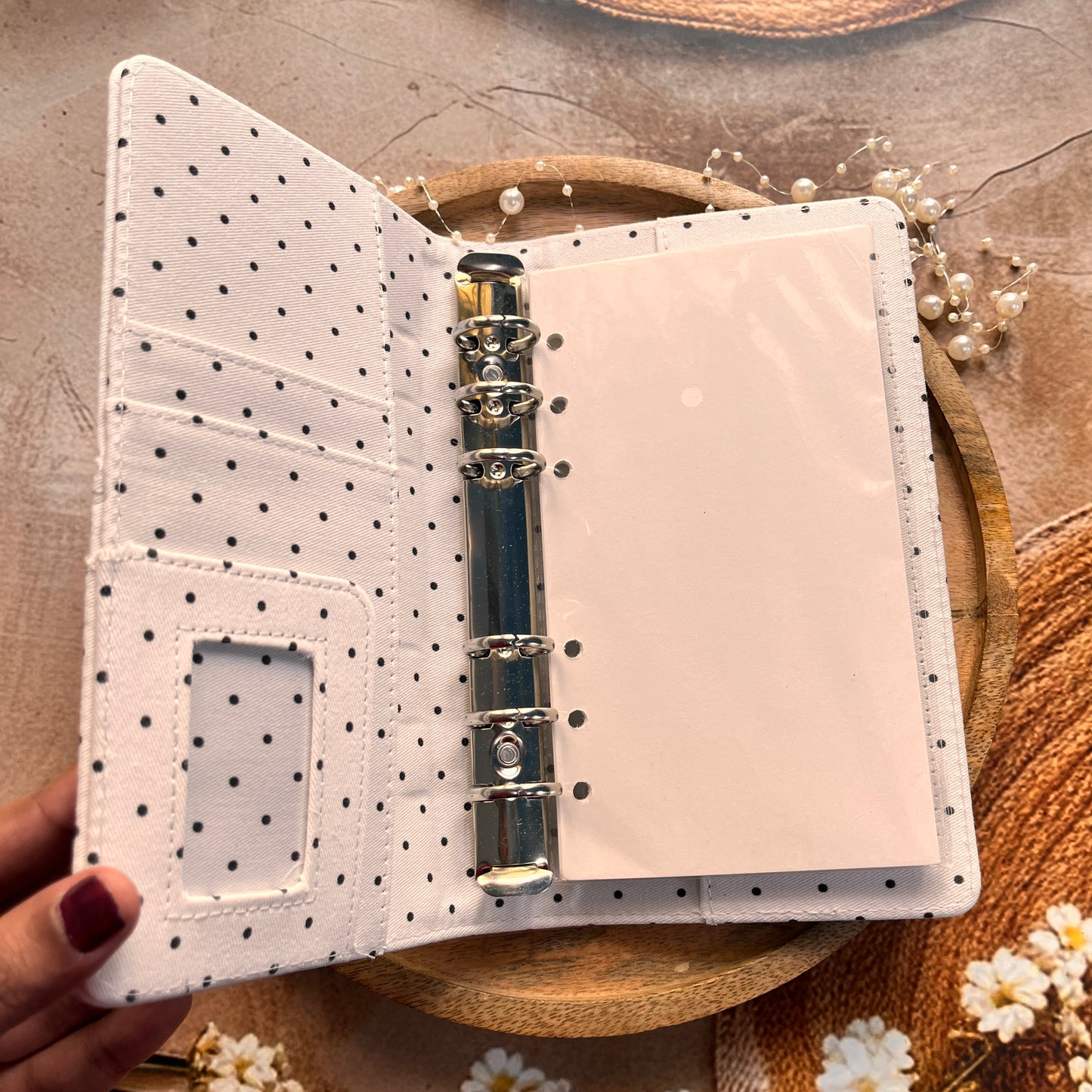 1 Korean Style Polka Dot Denim A6 Stylish Notebook