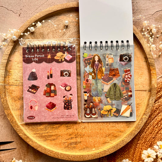 20 Sheets Chasing Dreams Lifestyle Series Lifestyle themed sticker Book