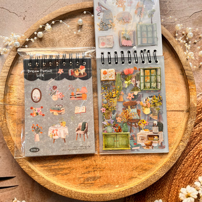 20 Sheets Chasing Dreams Lifestyle Series Lifestyle themed sticker Book