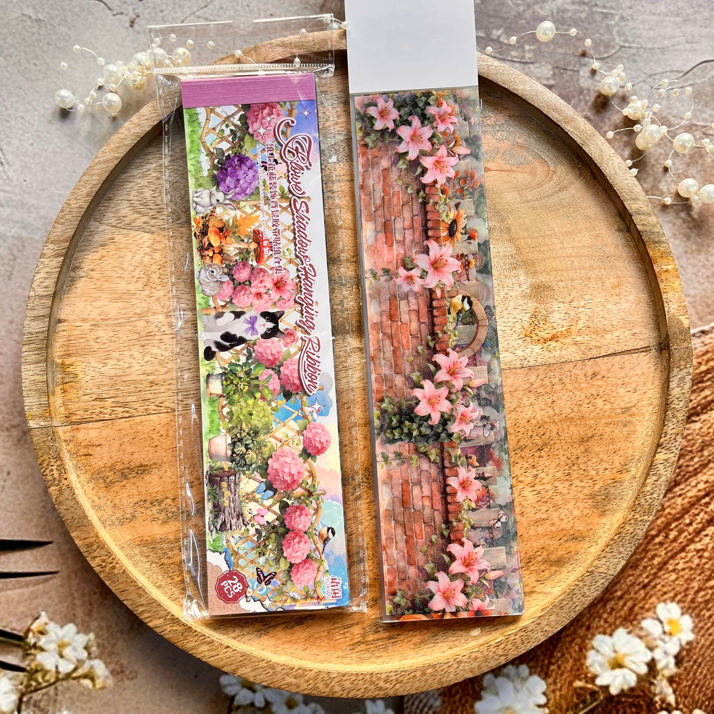 28 sheets Paper Flower and Vine Series Scene Setting Sticker Book