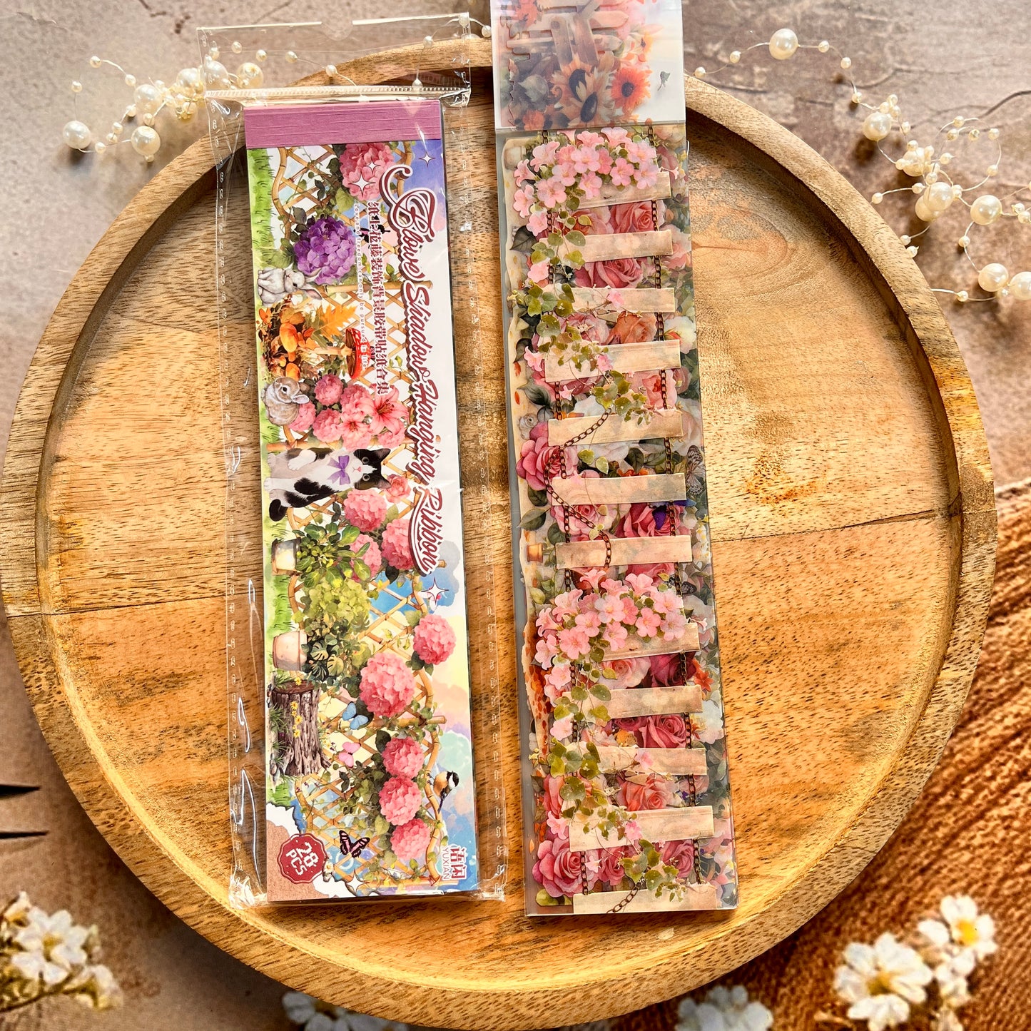 28 sheets Paper Flower and Vine Series Scene Setting Sticker Book
