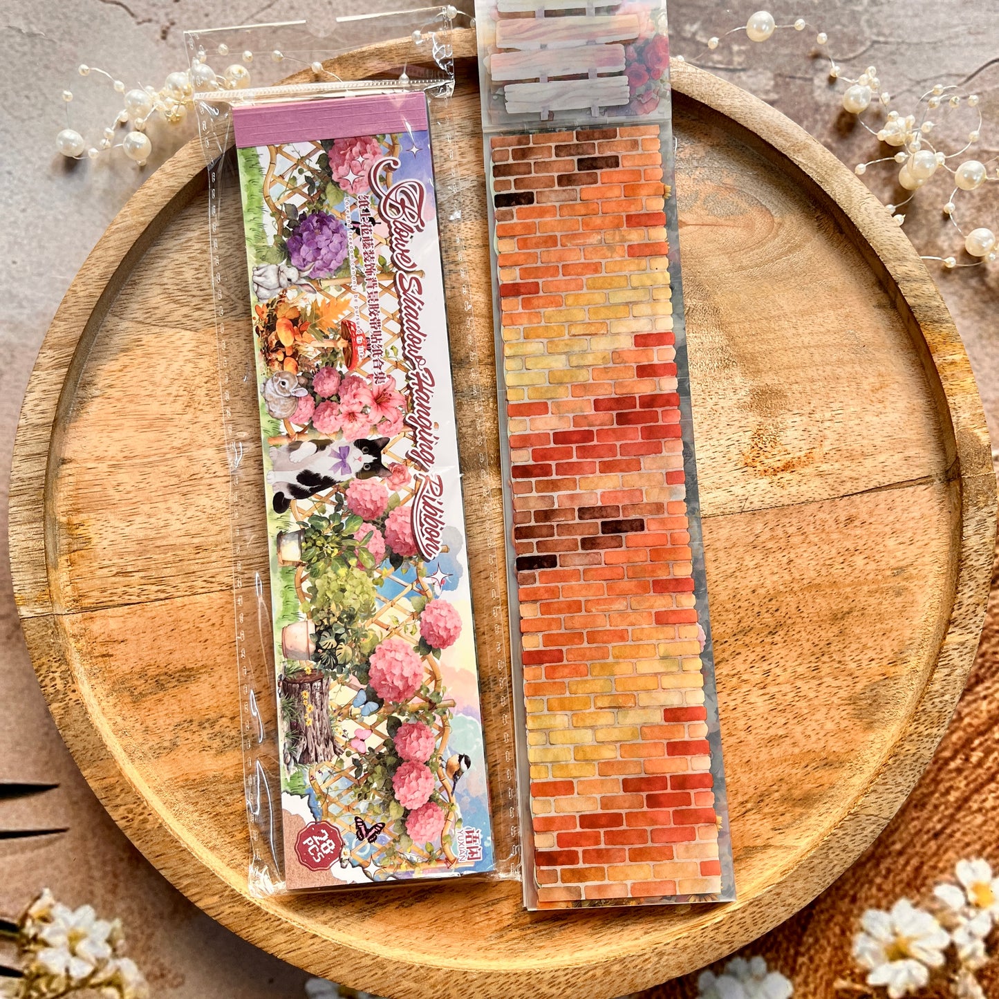28 sheets Paper Flower and Vine Series Scene Setting Sticker Book