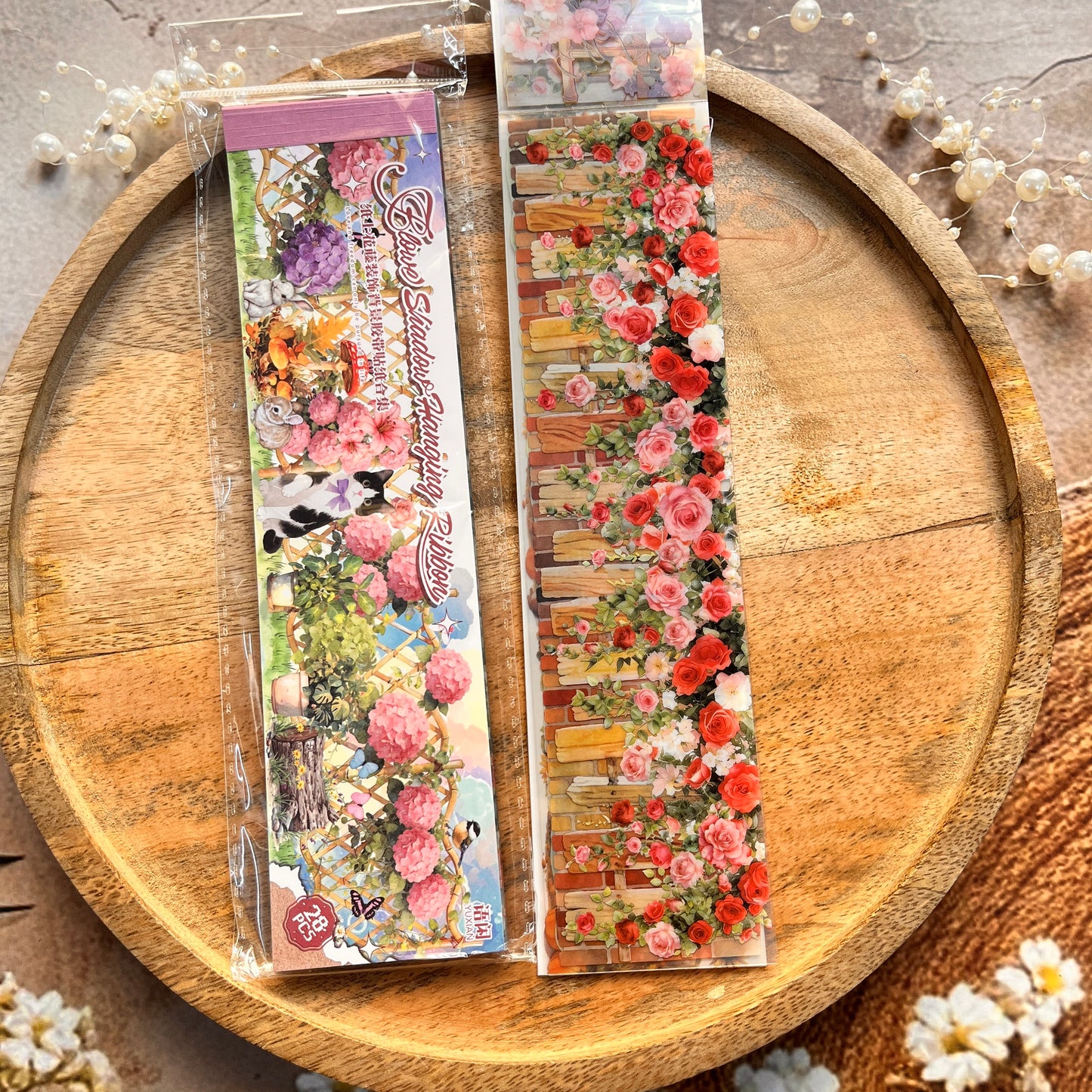 28 sheets Paper Flower and Vine Series Scene Setting Sticker Book