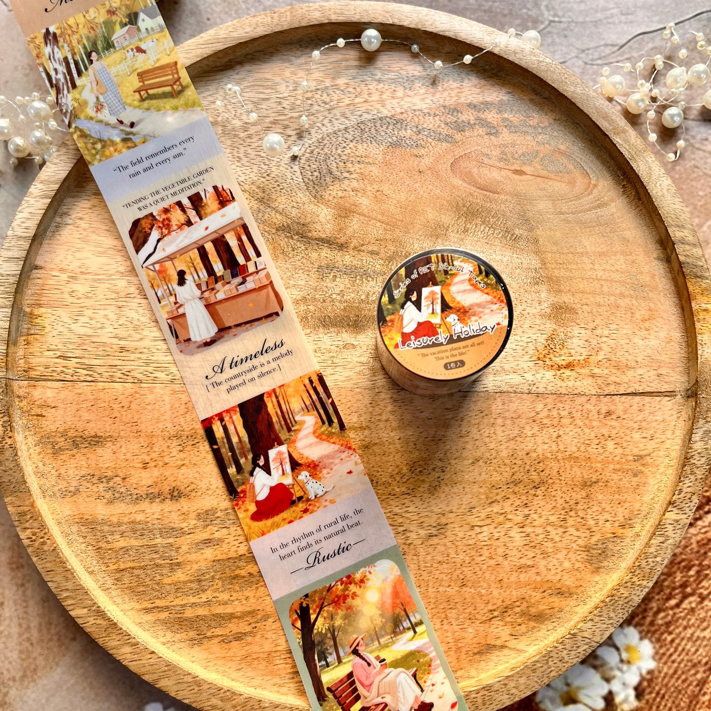 1 roll Leisurely Holiday Series Vacation themed scrapbooking Tape