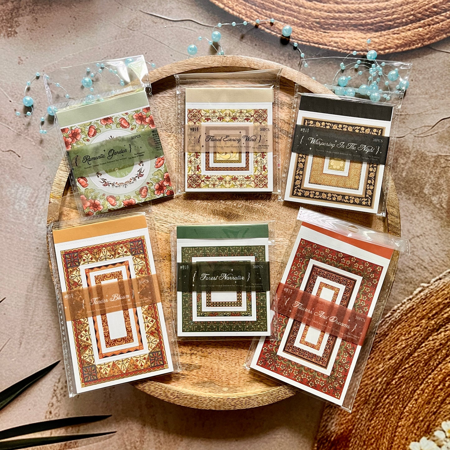 30 Sheets Retro Border Wonderful Story of Flowers Series Decoration Material