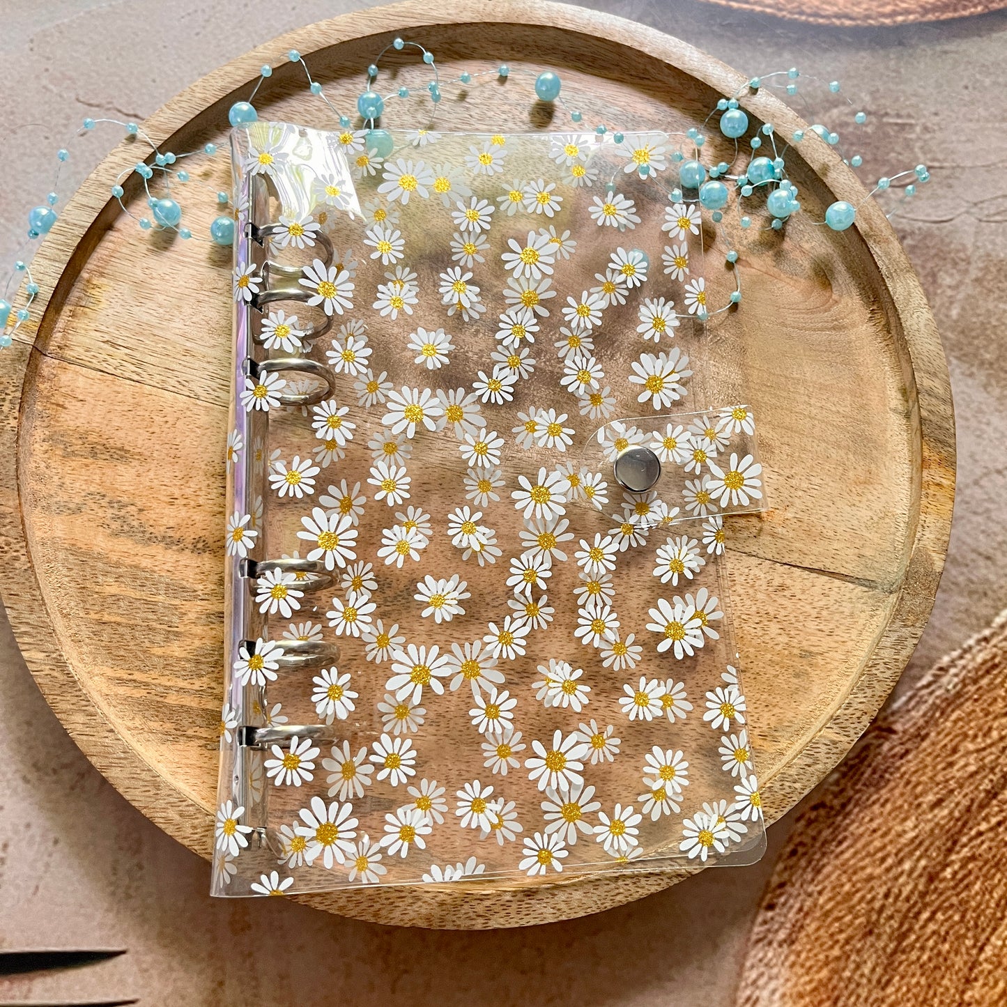 A6 Transparent PVC Shell Daisy Loose-Leaf Binder Journal