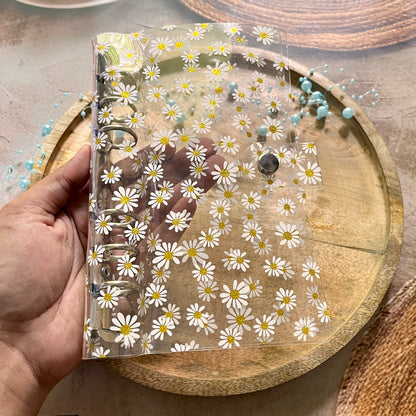 A6 Transparent PVC Shell Daisy Loose-Leaf Binder Journal