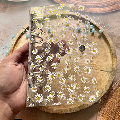 A6 Transparent PVC Shell Daisy Loose-Leaf Binder Journal