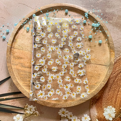 A6 Transparent PVC Shell Daisy Loose-Leaf Binder Journal