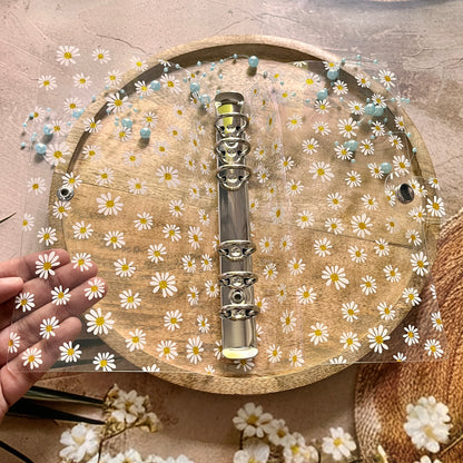 A6 Transparent PVC Shell Daisy Loose-Leaf Binder Journal