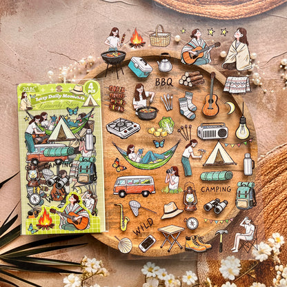4 sheets per pack Lazy Daily Moments Cute Stickers for Scrapbooks