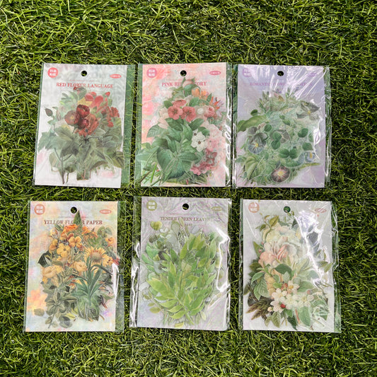 20pcs Secret Garden Series Plant Decoration PET sticker pack