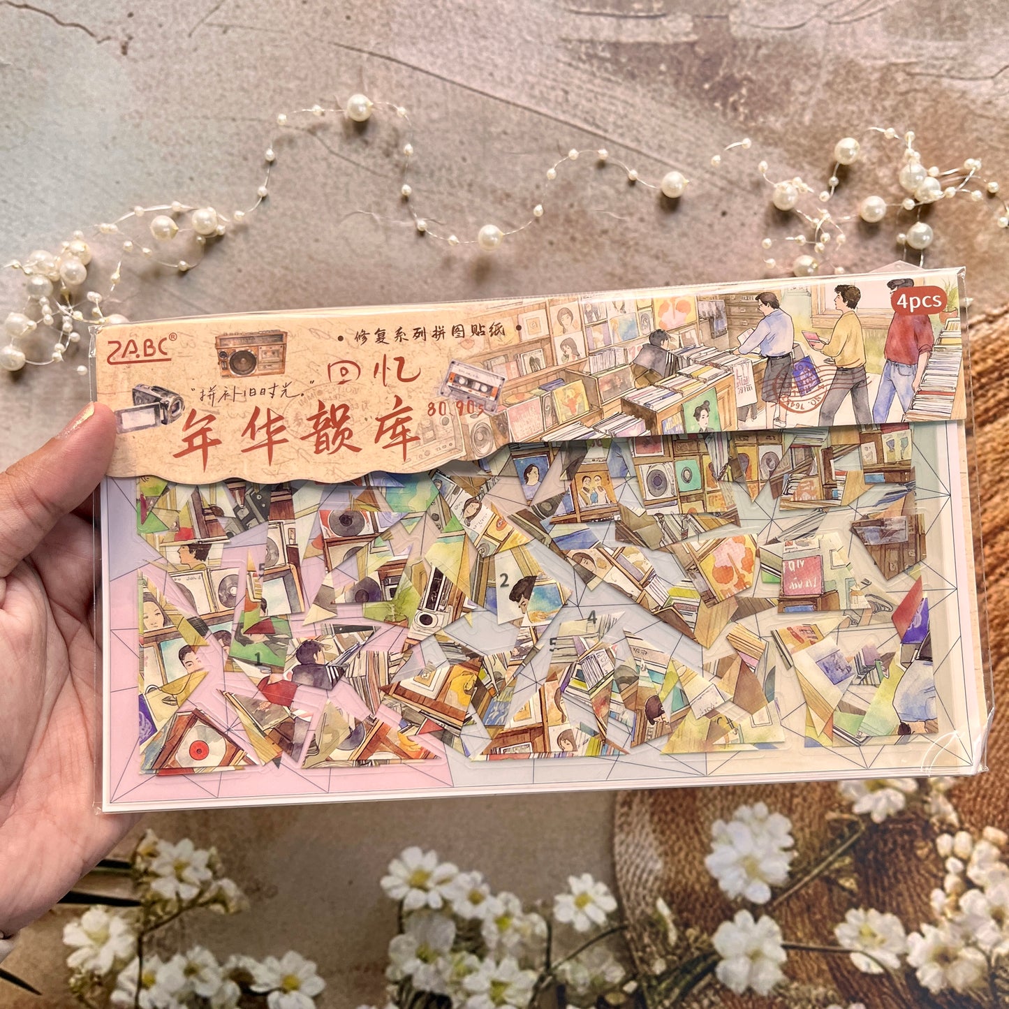 4 sheets per pack Nostalgic Scenery Stickers DIY Journaling Stickers