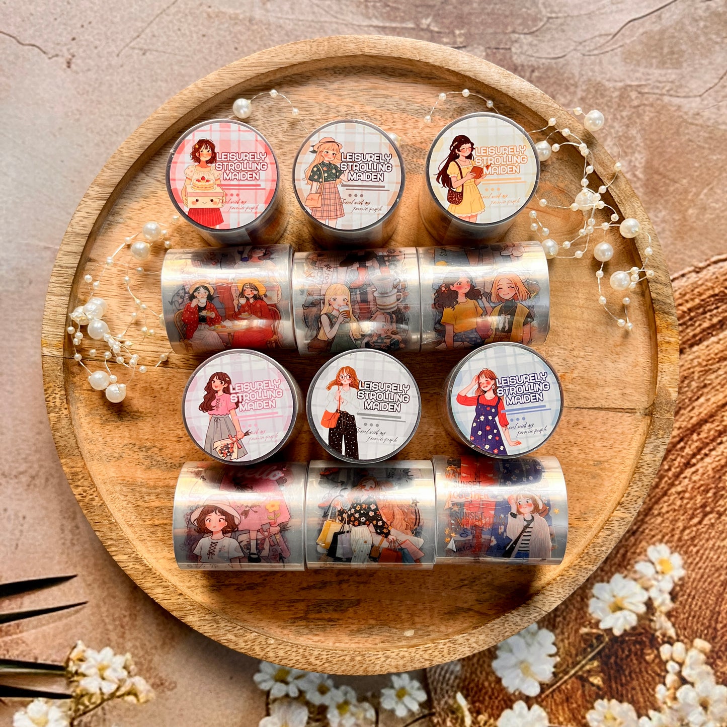 1 Roll Orange-Scented Girls Series Character Decorative Tape