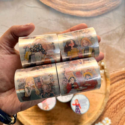 1 Roll Orange-Scented Girls Series Character Decorative Tape