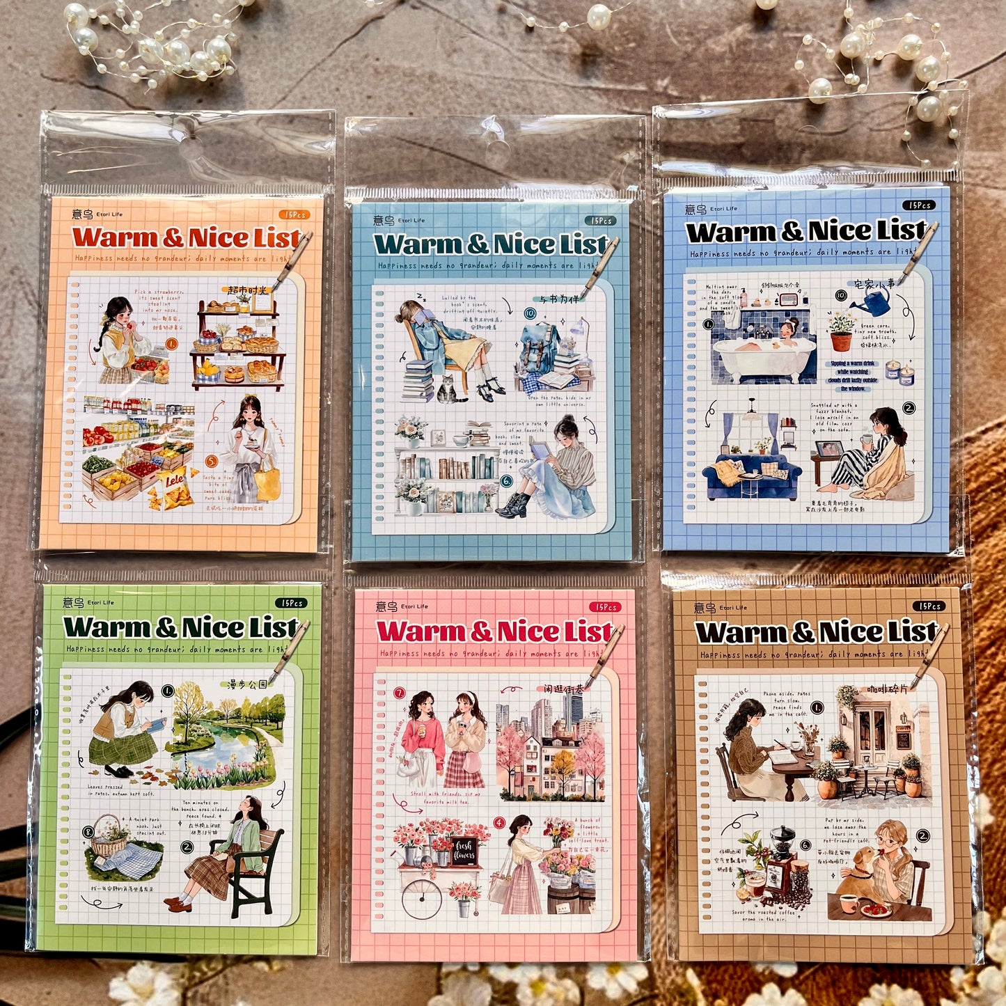 15 Pcs Healing List Series Instagram inspired character journaling stickers