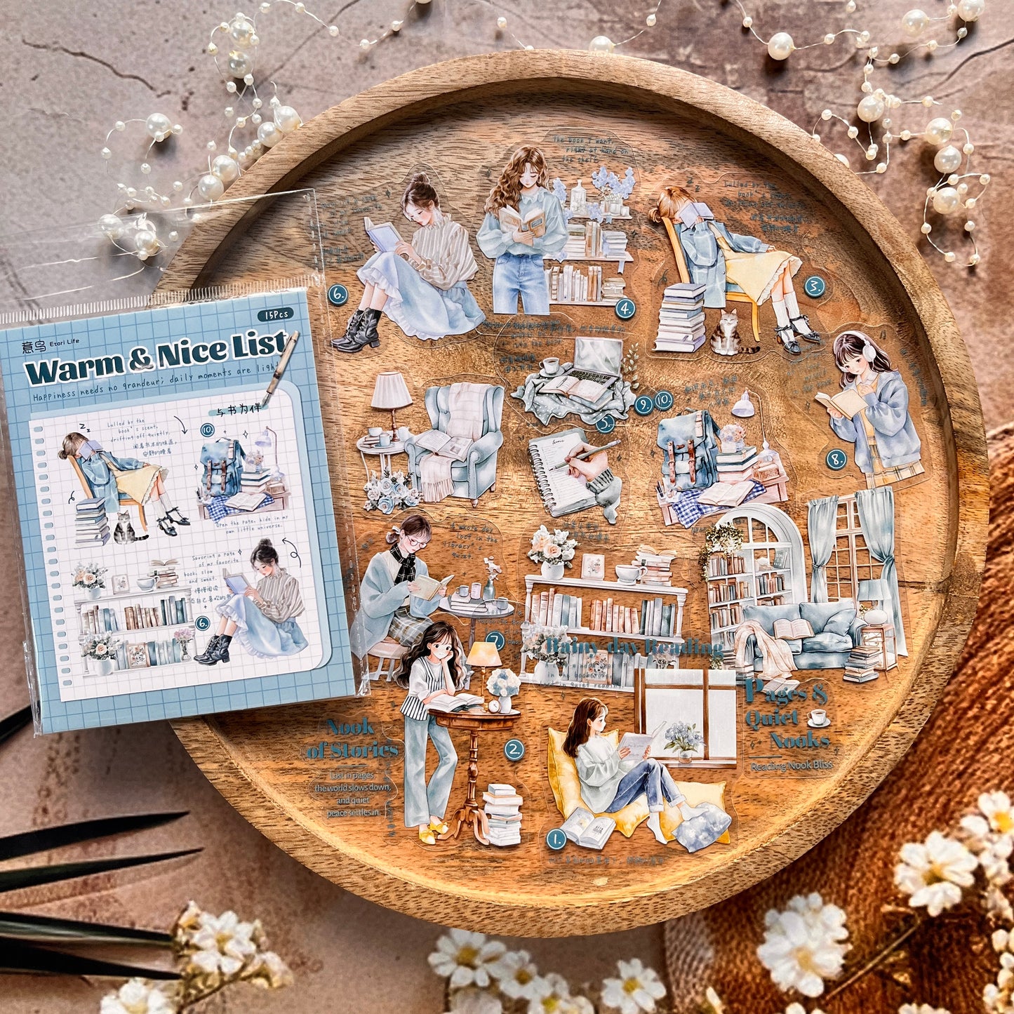 15 Pcs Healing List Series Instagram inspired character journaling stickers