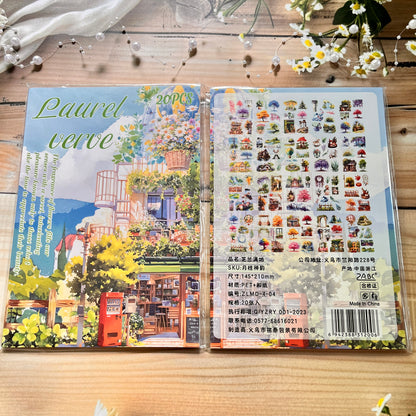 20 Sheets Orchids Covering The Ground Series Literary Flower Character PET Sticker Book