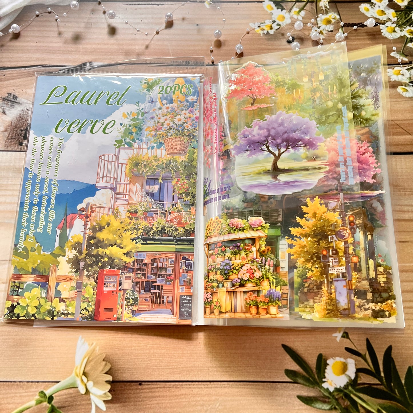 20 Sheets Orchids Covering The Ground Series Literary Flower Character PET Sticker Book