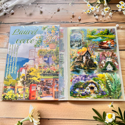 20 Sheets Orchids Covering The Ground Series Literary Flower Character PET Sticker Book