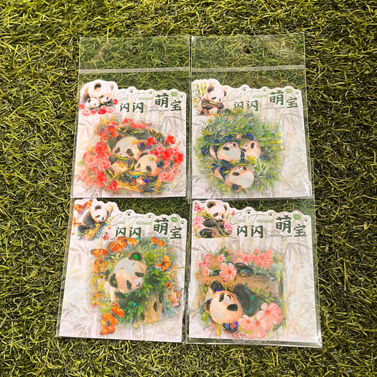 10 Pcs Cute Panda PET Sticker for journaling