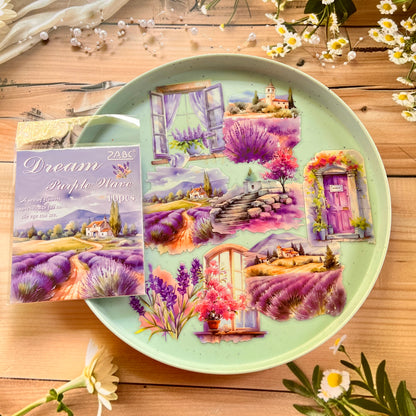 10 Pcs Mirage Retro travel themed Landscape PET Stickers pack