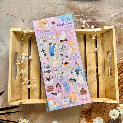 1 sheet The Long Slow Days Series Japanese-style watercolor stickers