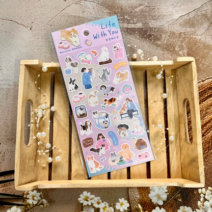 1 sheet The Long Slow Days Series Japanese-style watercolor stickers