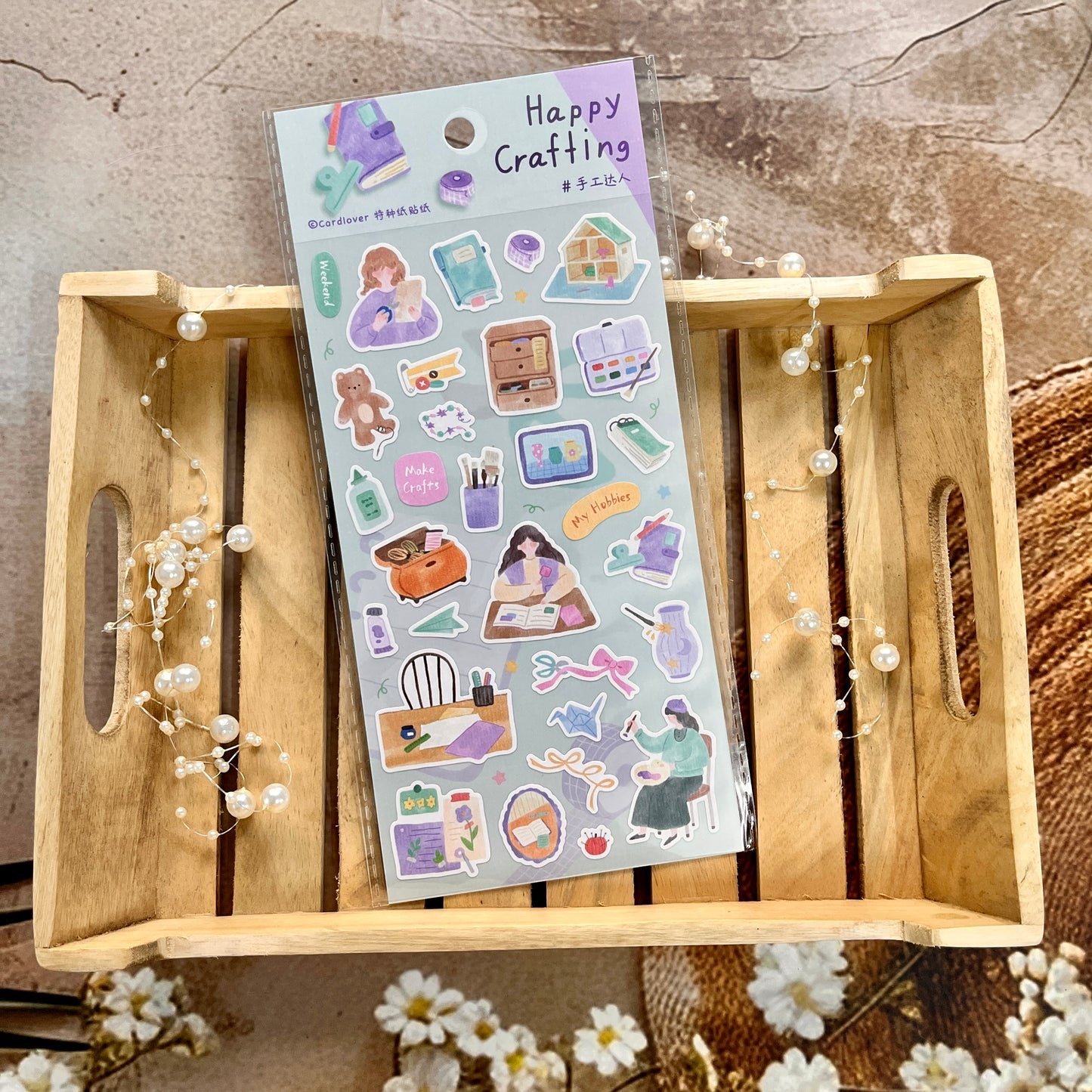 1 sheet The Long Slow Days Series Japanese-style watercolor stickers