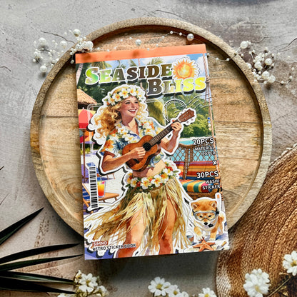 50 sheets Beach-themed Scenery DIY Journaling Decorative Sticker Book