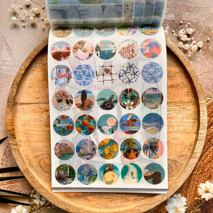 50 sheets Beach-themed Scenery DIY Journaling Decorative Sticker Book