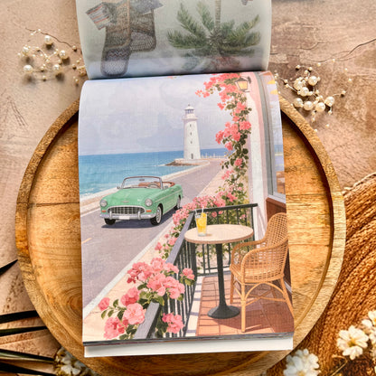 50 sheets Beach-themed Scenery DIY Journaling Decorative Sticker Book