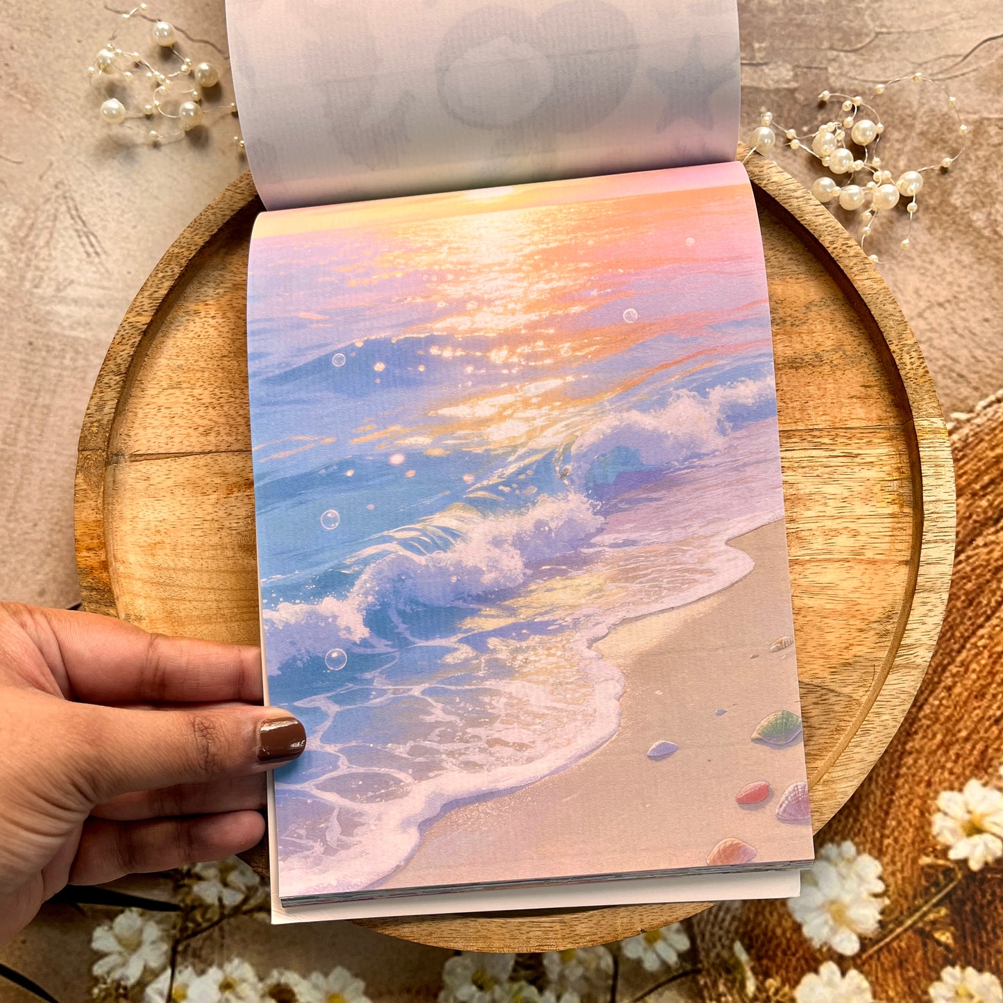50 sheets Beach-themed Scenery DIY Journaling Decorative Sticker Book