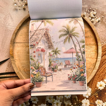 50 sheets Beach-themed Scenery DIY Journaling Decorative Sticker Book