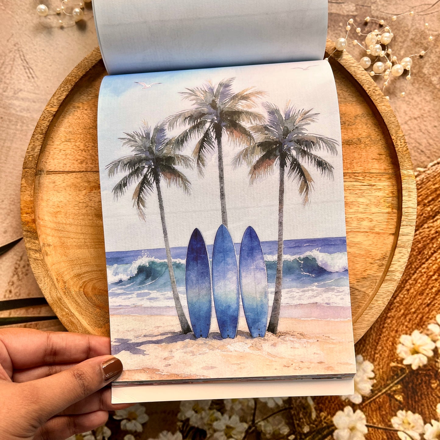 50 sheets Beach-themed Scenery DIY Journaling Decorative Sticker Book
