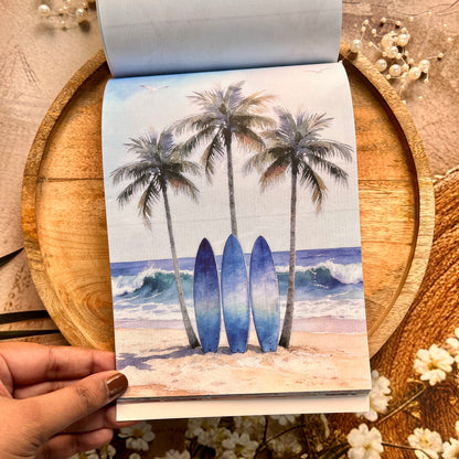 50 sheets Beach-themed Scenery DIY Journaling Decorative Sticker Book